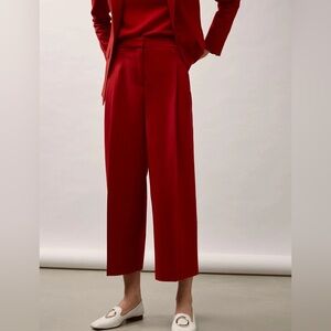 Massimo Dutti Red Women's Wool Trousers